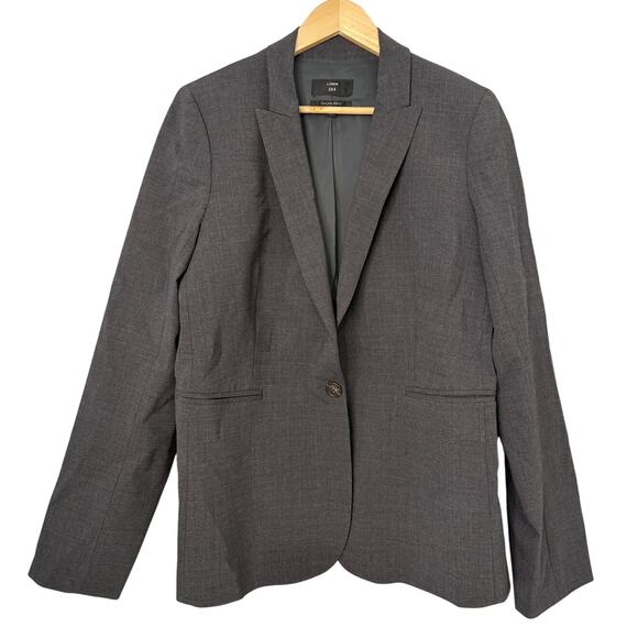 J. Crew 365 Italian Wool Stretch Gray Preppy Blazer Jacket Old Money 12 Tall - Picture 1 of 6